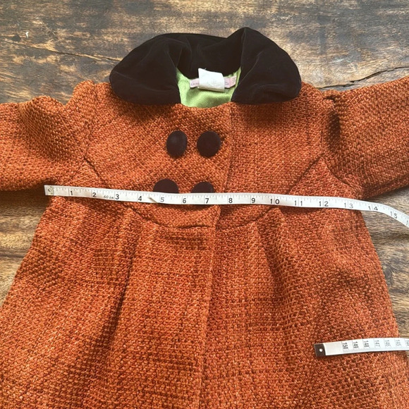 Handmade Charlotte for Anthropologie Kids Rust Orange Jacket with Peacock Design - Picture 6 of 16